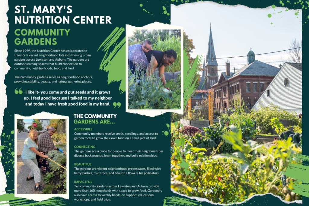 Nutrition Center Community Gardens infographic