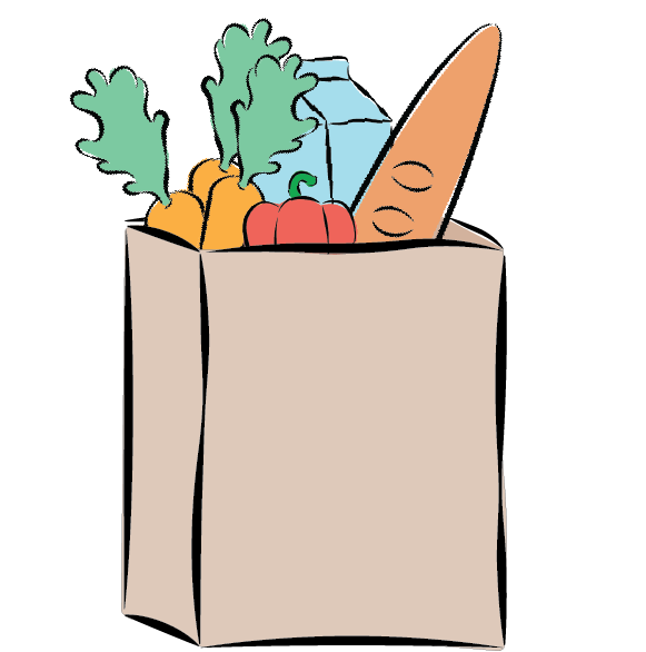 Vector illustration of a grocery bag.