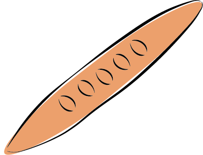 Vector illustration of a baguette.