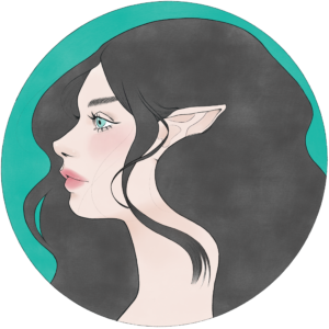 Elven Portrait, original illustration.