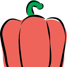 Digital illustration of a red pepper.